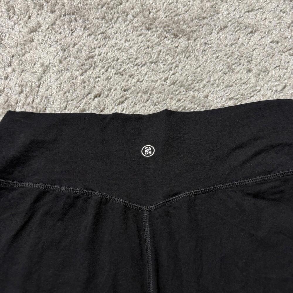 SAGE Collective Spandex Bike Shorts Hot Yoga Black Stretchy High Rise Womens XL - Picture 8 of 8